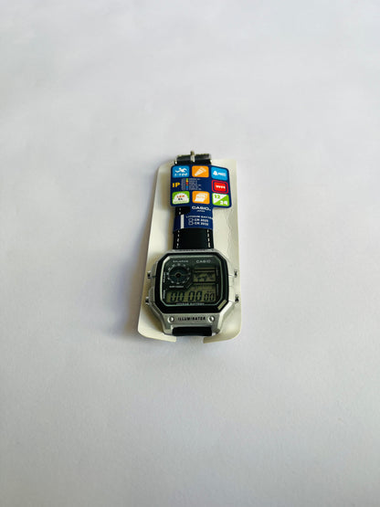 Casio World Time Illuminator Digital Watch with Leather Strap